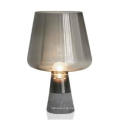 Modern decorative hand blown grey glass and cement table lamp